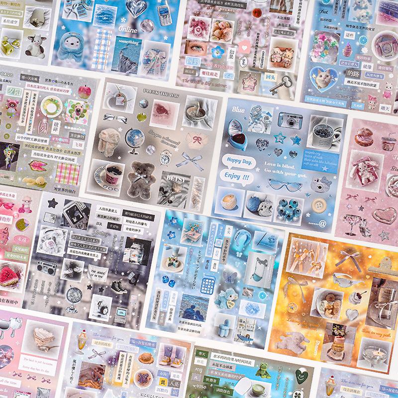 1book/30pcs Korean Soft Girly Heart DIY Sticker Book,DIY Handmade Album Scrapbooking Decorative Paper Supplies