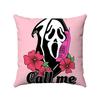 Halloween Pink Super Soft Digital Printing Short Plush Pillow Covers Decorative For Car Sofa Office Cushion Cover Home Goods