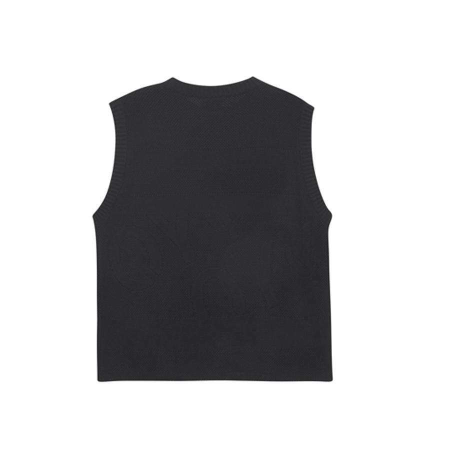 Openyard(Oy) Striped Logo Knit Vest - Black