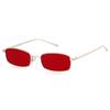 Trendy Vintage Small Slim Skinny Rectangle Sunglasses Women Men Designer Retro Metal Frame Red Lens Hip Hop Sun Glasses S31035