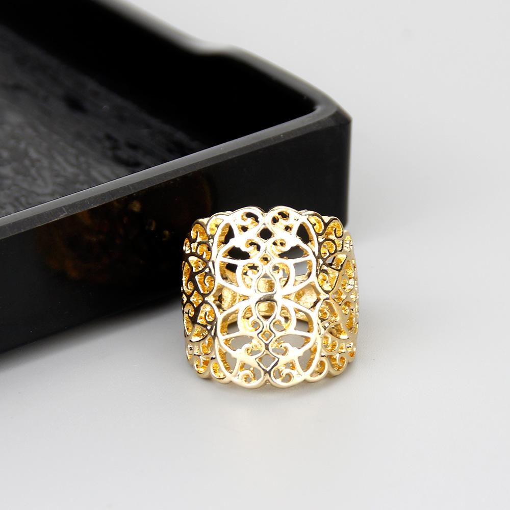 

Шикарное металлическое кольцо золотого цвета для женщин, свадебные украшения, арабески, бижутерия, оптовая продажа золотой