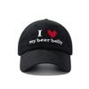 New baseball hat sunscreen sunshade woman plus big face show face small embroidery I love my beer belly versatile cap