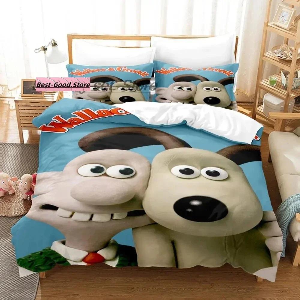 Kawaii Gromit Bedding Set Single Twin Full Queen King Size Bed Set Aldult Kid Bedroom Duvetcover Sets Print Anime Bed Sheet Set