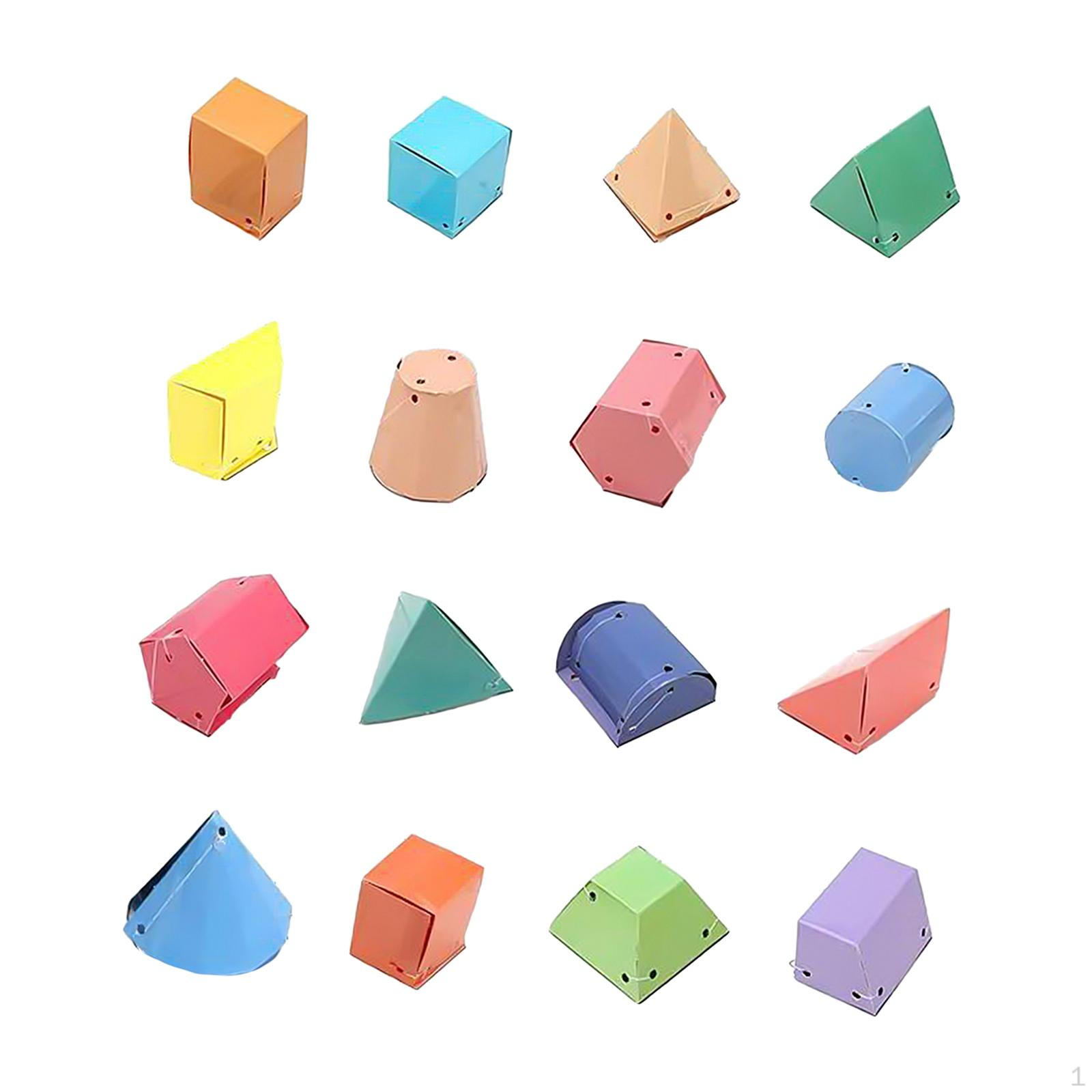 

16 штук Геометрические фигуры Математические манипулятивные материалы, Ранние 3D-фигуры, Объемные тела для дошкольников,