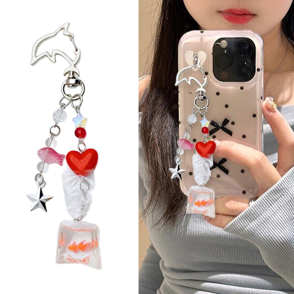 Unique Elegant Styles Goldfish Keychain Fashion Accessory with Ocean Designs and Portable Pendant for All Ages
