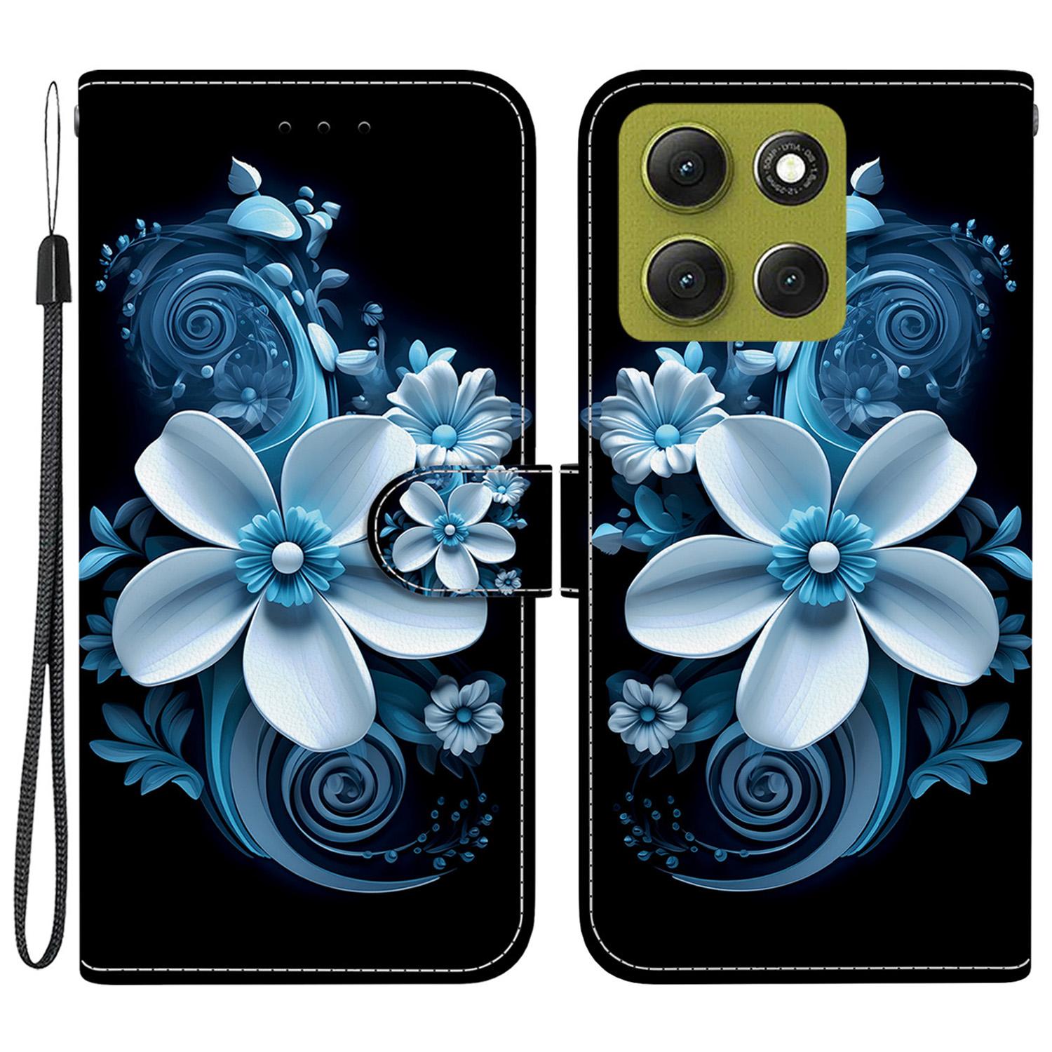 

Для Motorola Moto G86 5G Чохол-гаманець зі шкіри з малюнком, книжка, з ремінцем I