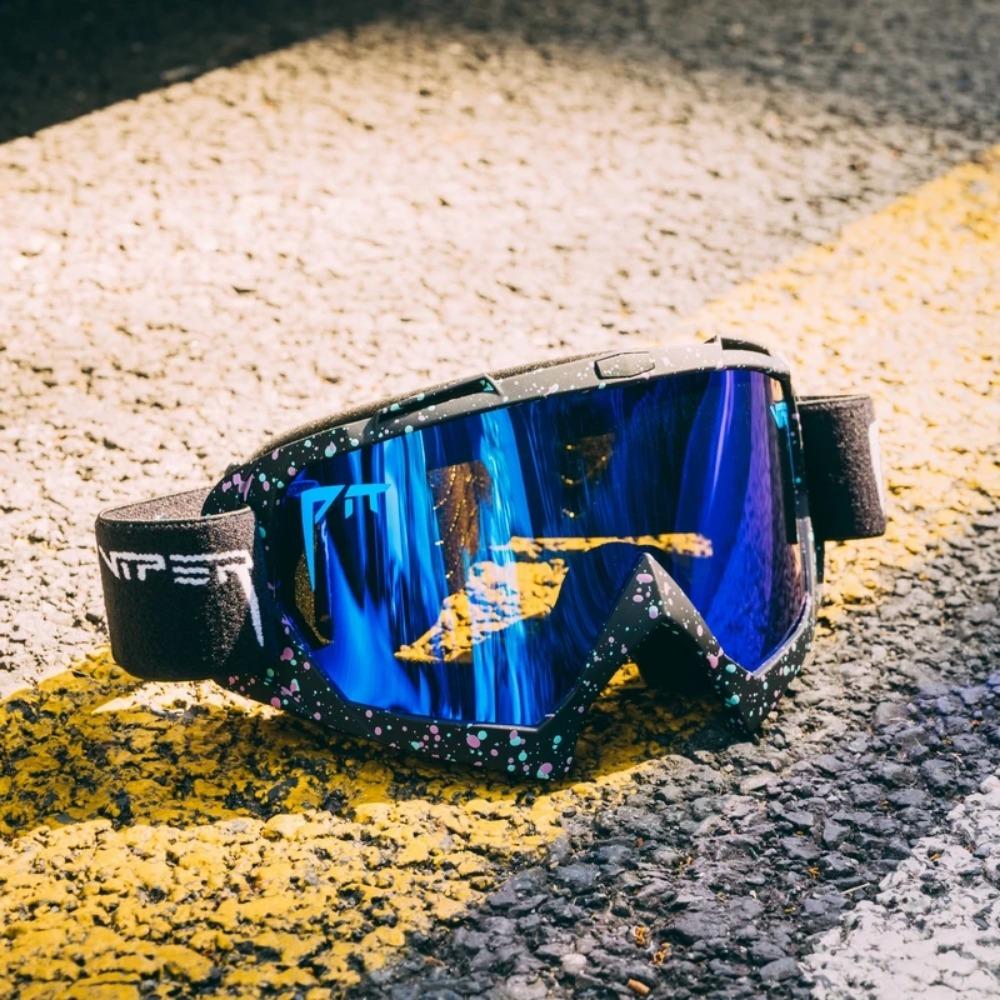 Erkek Kadın Bisiklet Gözlüğü Çift Katmanlı Sünger Spor Motokros Gözlüğü Yarış Kayak Gözlüğü Motosiklet Gözlüğü Rüzgar Koruması