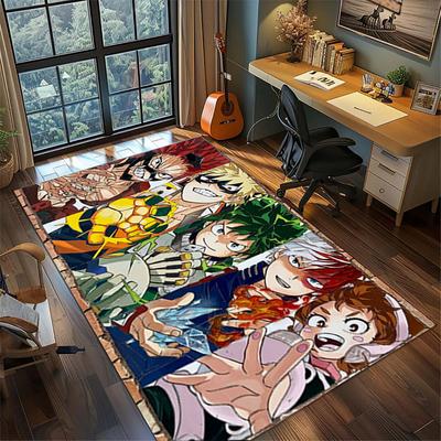 Non Slip Washable My Hero Academia Floor Mat Large Area Rug Bedroom Gamer Room Decor