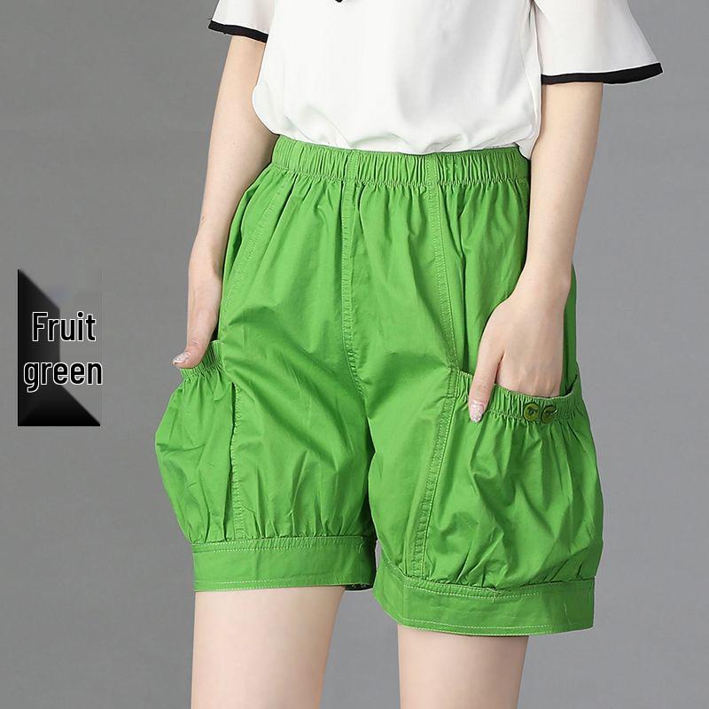 

Spring-Summer Cotton Elastic Waist High-Waist Casual Home Shorts - Petite and Stylish XXX-Large