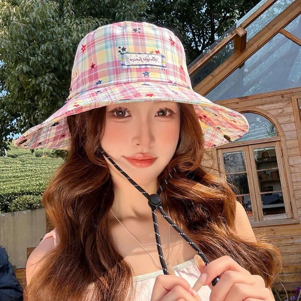 Sun-protective Sun Hat Big Brim Bucket Hat Trendy Fisherman's Hat  for Women