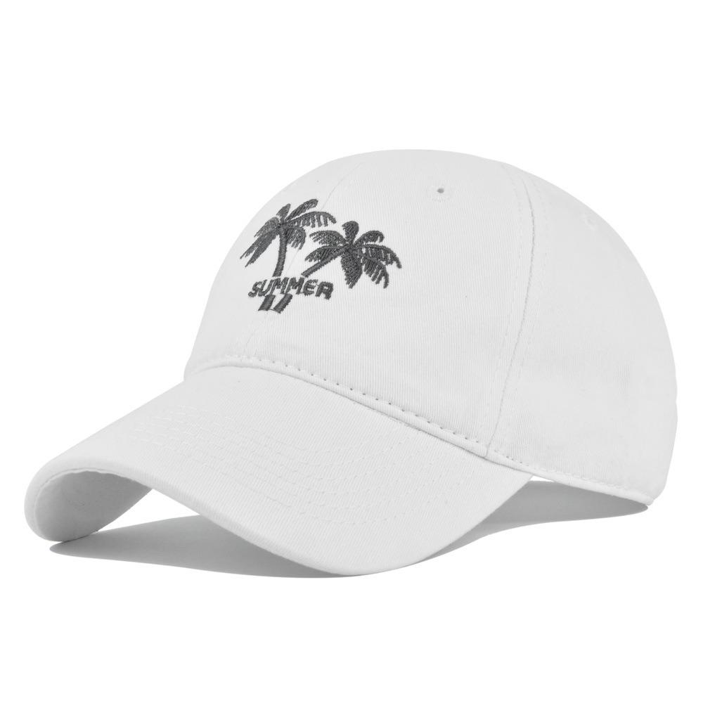 Unisex Washed Cotton Cap Coconut Tree Embroidery Baseball Cap For Men Women Streetwear Dad Hats
