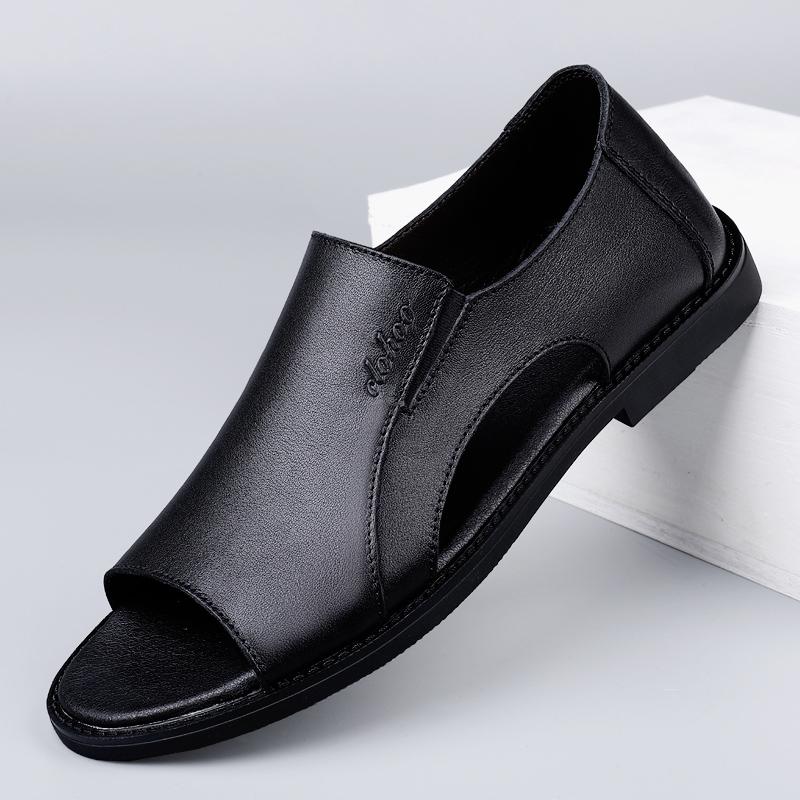 Fashion Genuine Leather Sandals for Men Handmade Sewing Summer Flats Luxury Designer Casual Beach Shoes Breathable Outdoor Mens Sandals