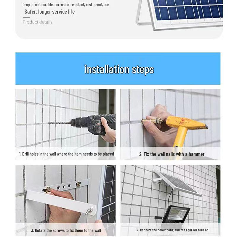 Outdoor Super Bright Solar Street and Courtyard Lights - Waterproof for Yard and Household Use