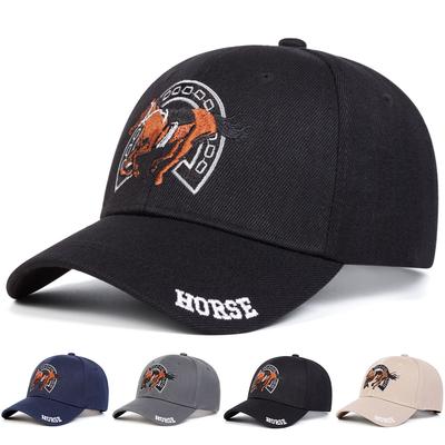 Fashiona Luxury Unisex HORSE Embroidery Baseball Caps SpringAutumn Outdoor Adjustable Reggaeton Casual Hats Gorras SunscreenHat