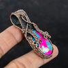 Cotton Candy Turquoise Pendant Copper Wire Wrapped Pendant Beautiful Gemstone Jewelry Handmade Pendant Copper Wire Jewelry Anniversary Gifts