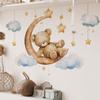 Cartoon Goodnight Bear Star Hanging Ornament Wall Sticker Self-Adhesive for Home Background Decoration