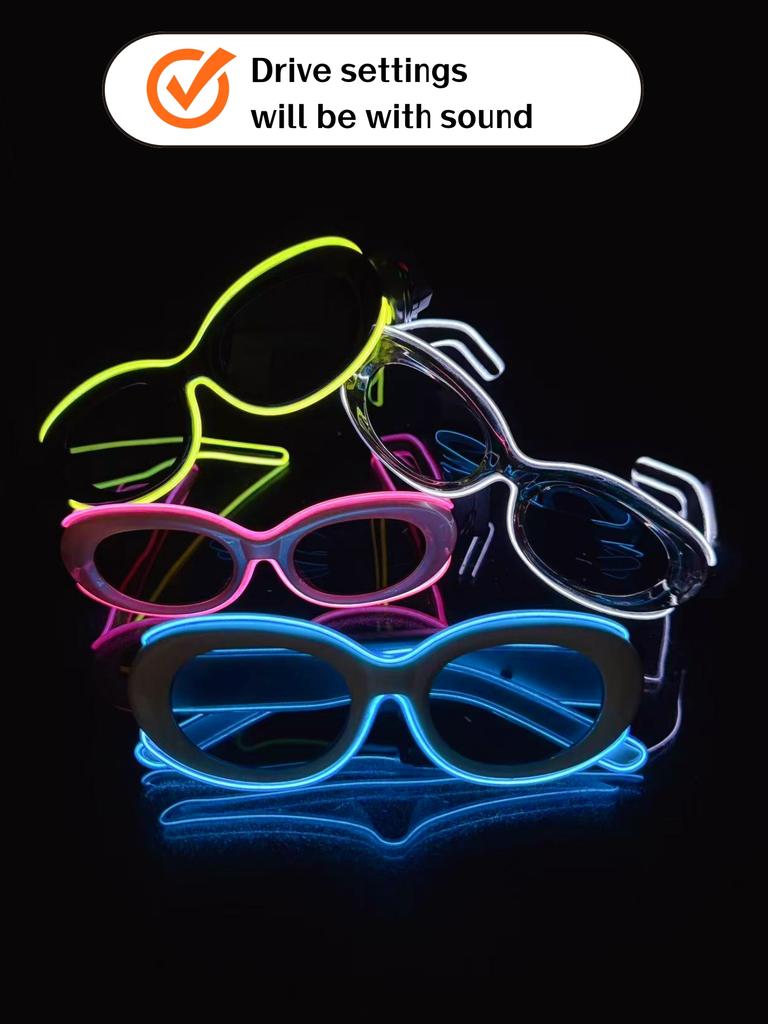 Wireless EL luminous glasses LED disco sunglasses pixel KTV bar atmosphere concert flash online celebrity party