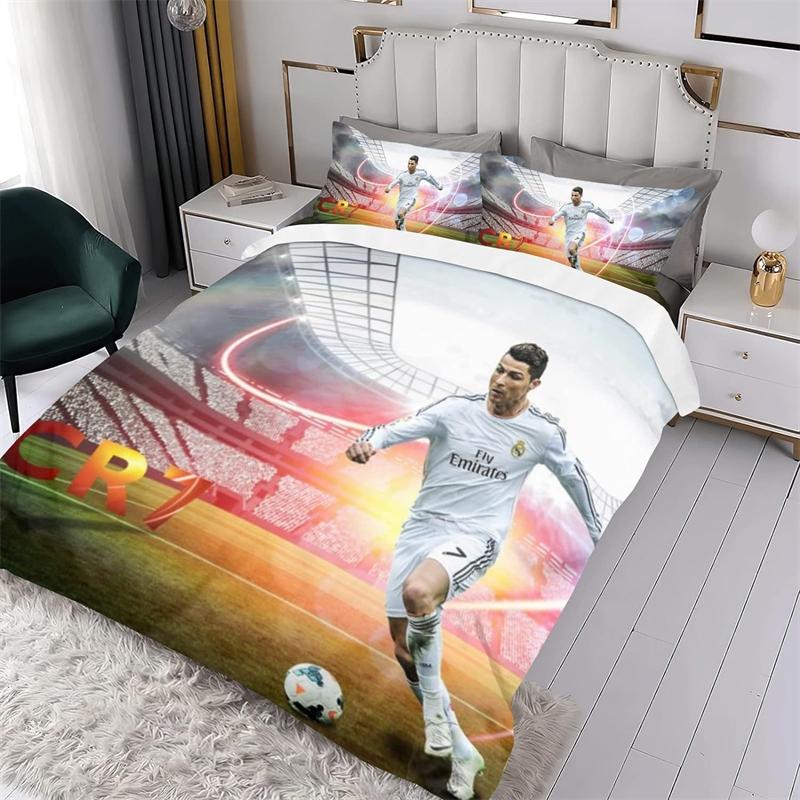 2/3 Pcs Set CR7 Bedding Set Football Star Duvet Cover Lightweight Comfortable Soft High Definition Printing Room Decoration Gift
