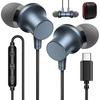 Juhtmega Type-C kõrvaklapid sügava bassi ja magnetilise disainiga kõnedeks, ühilduvad iPhone 16, 15, Pro Max Plus, iPad Pro, iPad 10, Air 4, 5, Mini-ga