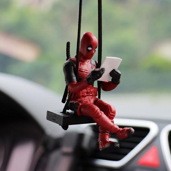 Anime Car Mirror Hanging Pendant Deadpool Ornaments Auto Functional Rear View Mirror Charm for Car Interior Decor Christmas Gift