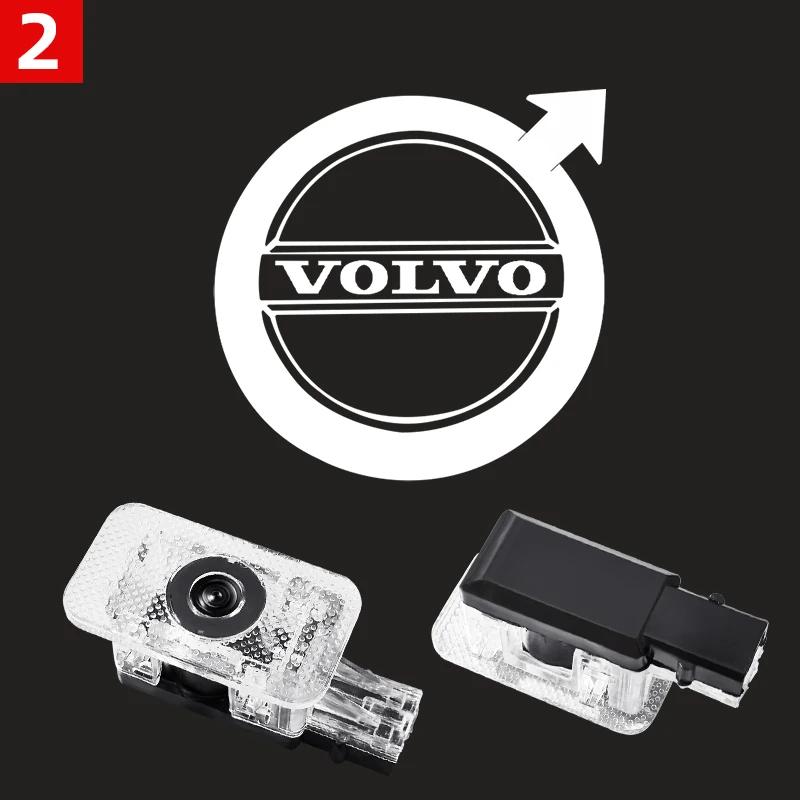 2Pcs Car LED Door Welcome Light For Volvo V40 V60 V90 XC40 XC60 XC90 S60 S90 Projector Logo Ghost Shadow Light Auto Accessories