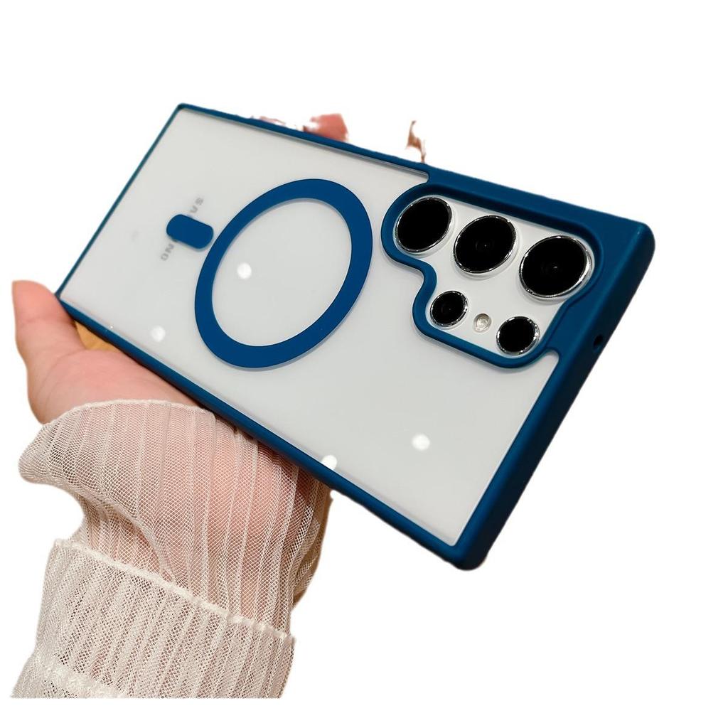 Compatible Samsung Galaxy S26 Ultra Case: Skin-Feel Magnetic Shell, Acrylic S24, Transparent Full Coverage 23 Model.