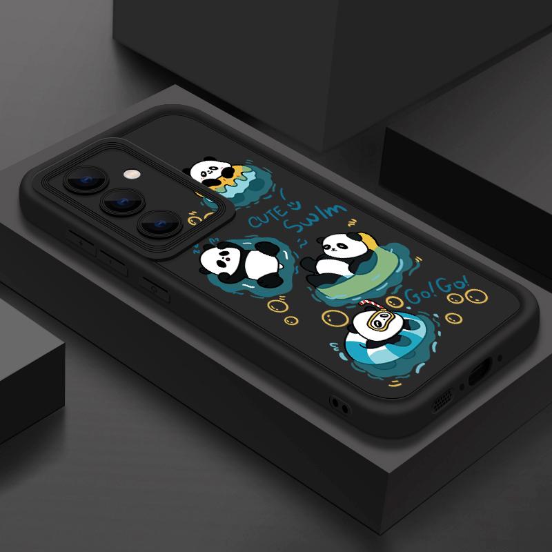 Lovely Baby Panda Print Case For Samsung S26 S25 Ultra S24 S23 S22 Plus S21 FE A15 A16 A17 A35 A36 A37 A54 A55 A56 A57 5G Shockproof Bumper Cover