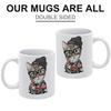 1 Pack 11oz Weiße Keramiktasse mit beidseitig bedrucktem Grafikdesign Zuverlässige Kaffeetasse für Zuhause, Büro, tägliche Nutzung