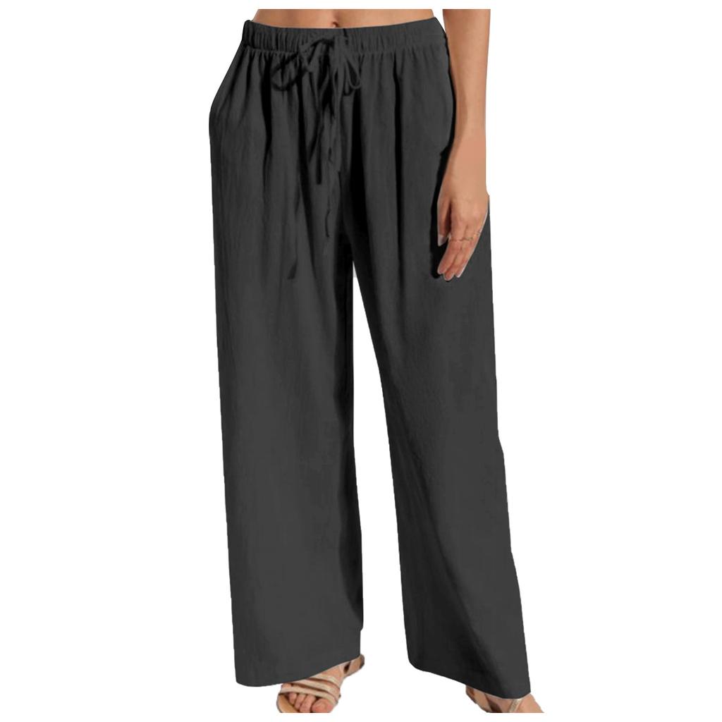 Fashion Women's Solid Color Loose And Comfortable Pocket Leisure Time Trousers