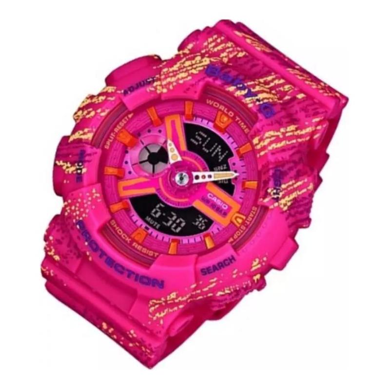 Casio BABY-G Theme Series Fashion Trendy Street Cool Sense Advanced Classic Pointer Dual Display Shockproof Sport Waterproof Quartz BA-110TX-4A