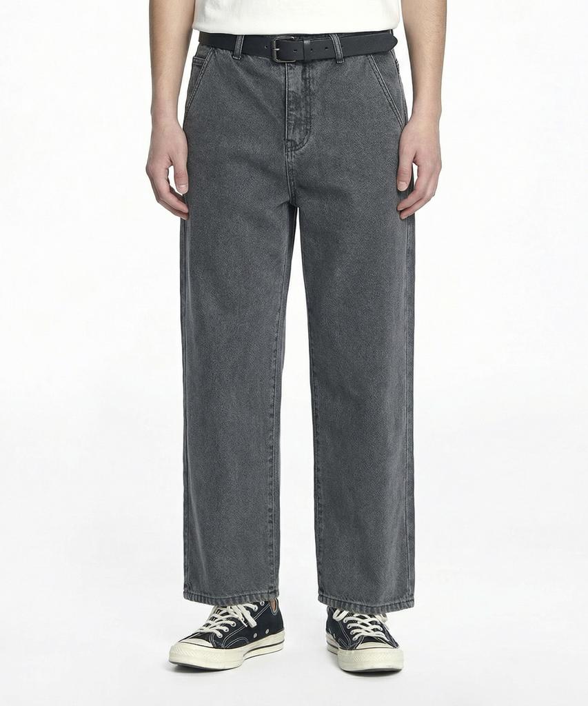 Deoseutoli Crop Wide Denim Pants (Dark Grey)
