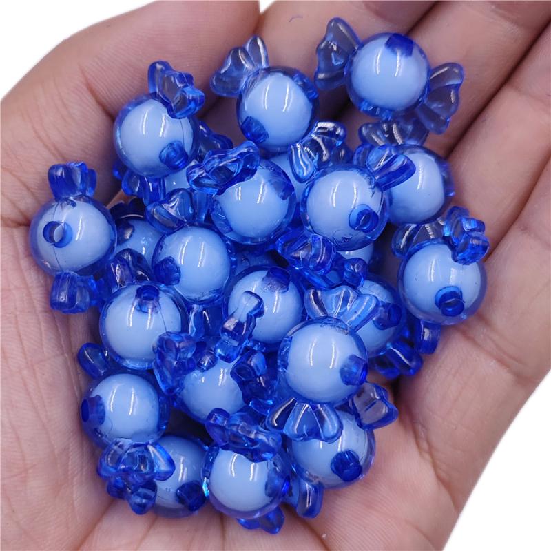 

DIY ремесла 50 шт. 21*12 мм свободные бусины конфетной формы для изготовления ювелирных изделий ожерелье браслет оптовая продажа кулон синий