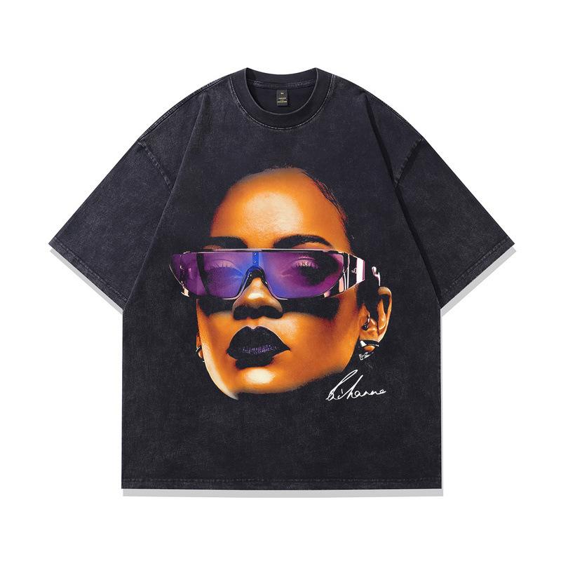 High Street Vintage Men'S Printed T-Shirt Oversize Large Version Short Sleeve T-Shirt Ins Men