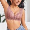 Sutiã feminino com fecho frontal, sutiã push up de renda, sutiã sem costura, roupa íntima, top curto, lingerie