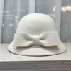 Autumn and winter new wool bucket hat women's retro elegant Hepburn style top hat French fashion temperament basin hat