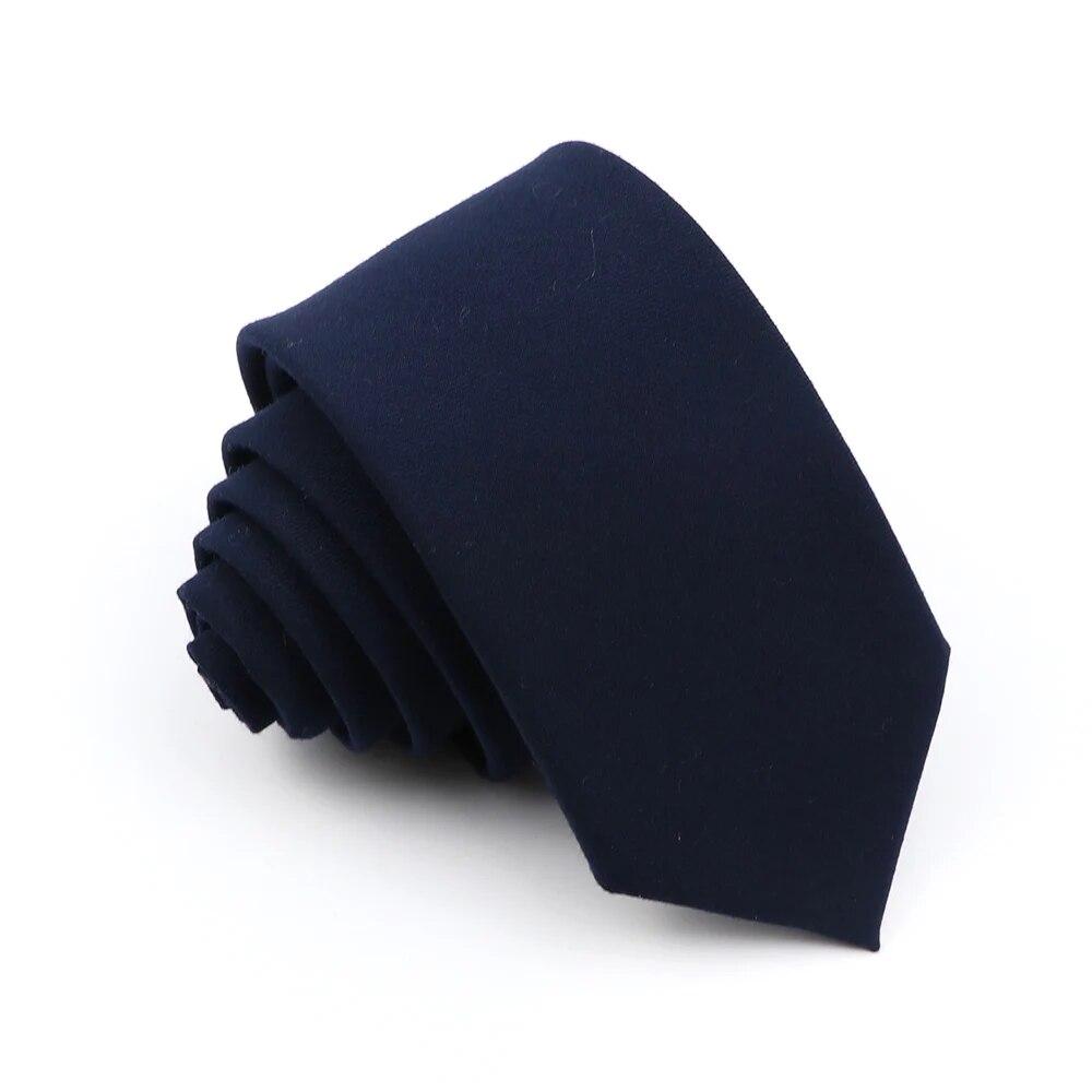 New Men's Tie Solid Color Stripe Soft Skinny 6cm Jacquard Necktie