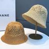 Hollow Woven Knitted Bucket Hat Summer Thin Breathable Plain Face Small Bucket Basin Hat Children