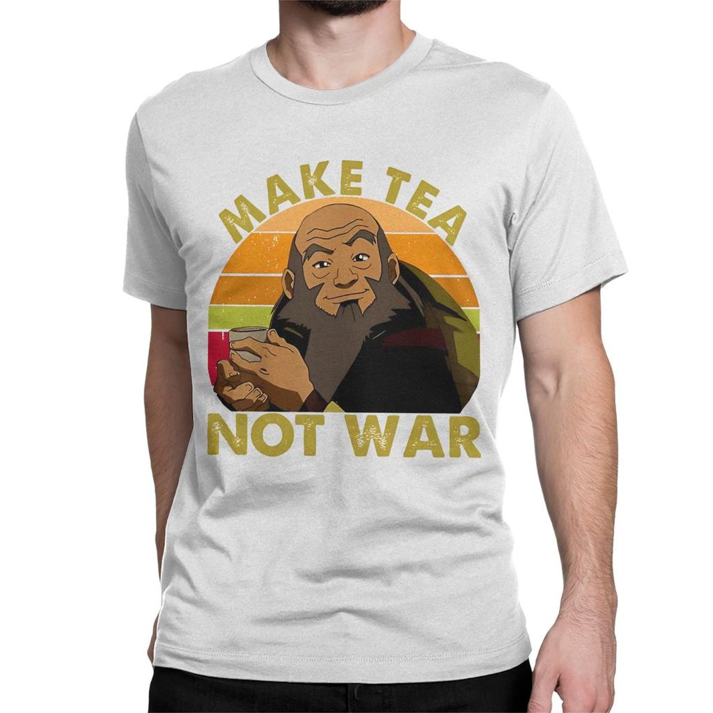 Macht Tee, nicht Krieg Iroh Herren Damen T-Shirts Avatar Der Herr der Elemente Freizeit T-Shirts T-Shirt Reine Baumwolle 4XL 5XL 6XL Kleidung