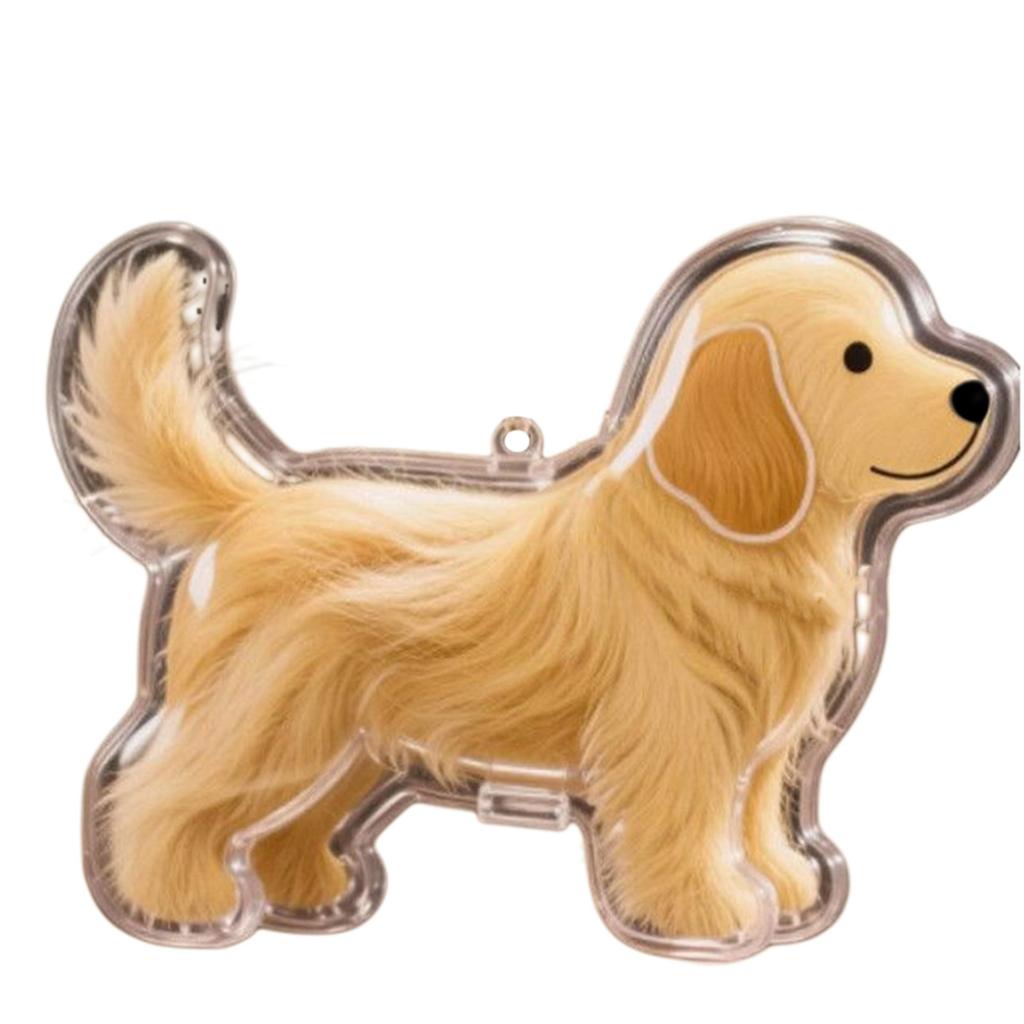 Clear Pet Hair Memorial Keepsakes Pendant Charm Portable Dog Shape Furs Collector Keychain For Key Or Bag Attachments
