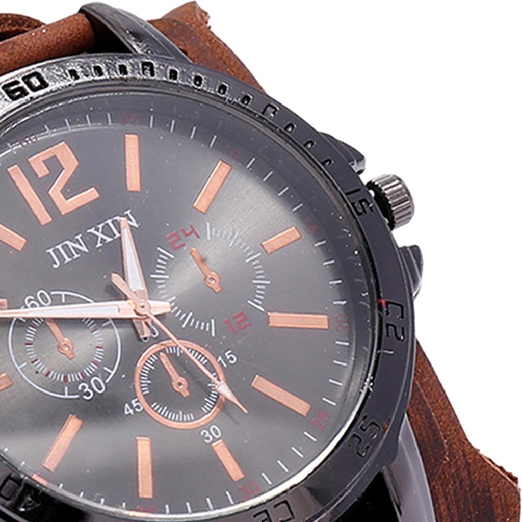 Men Wrist Watch Cuff Trendy Leather Bracelet Male Wristwatch for Boyfriend Birthday