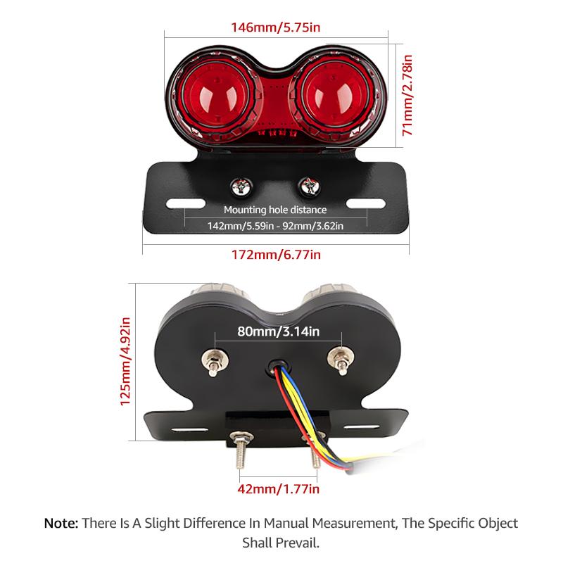 Motorcycle LED Tail Light Turn Signal Lights License Plate Bracket Brake Lamp For Honda Yahama Harley Universal 12V Rear Light