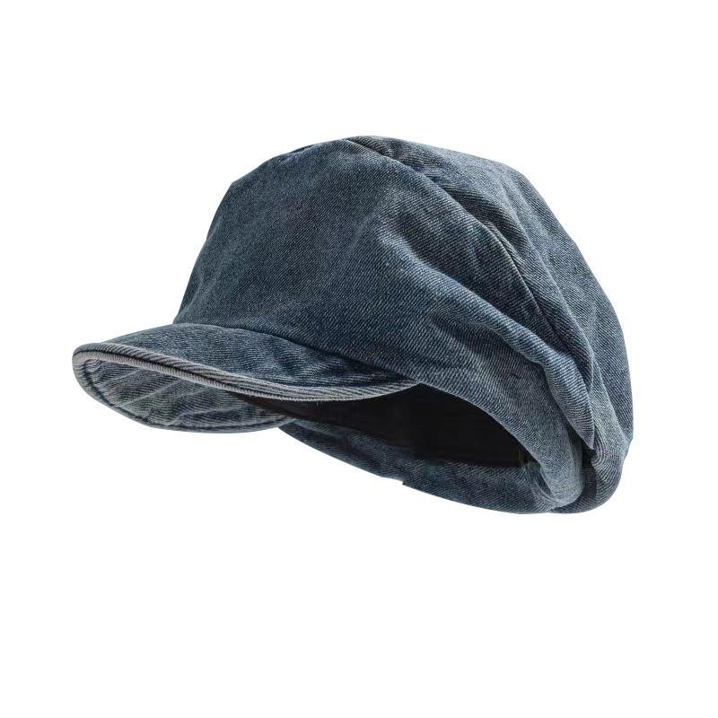 Berretto da Newsboy in Denim da Donna con Lavaggio Vintage e Protezione Solare Perfetto per l'Uso Casual