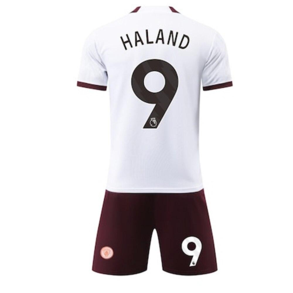 2023/2024 Man City Haaland Kids Football Kit Party Chili White Sportswear Children's Day Gift Polyester