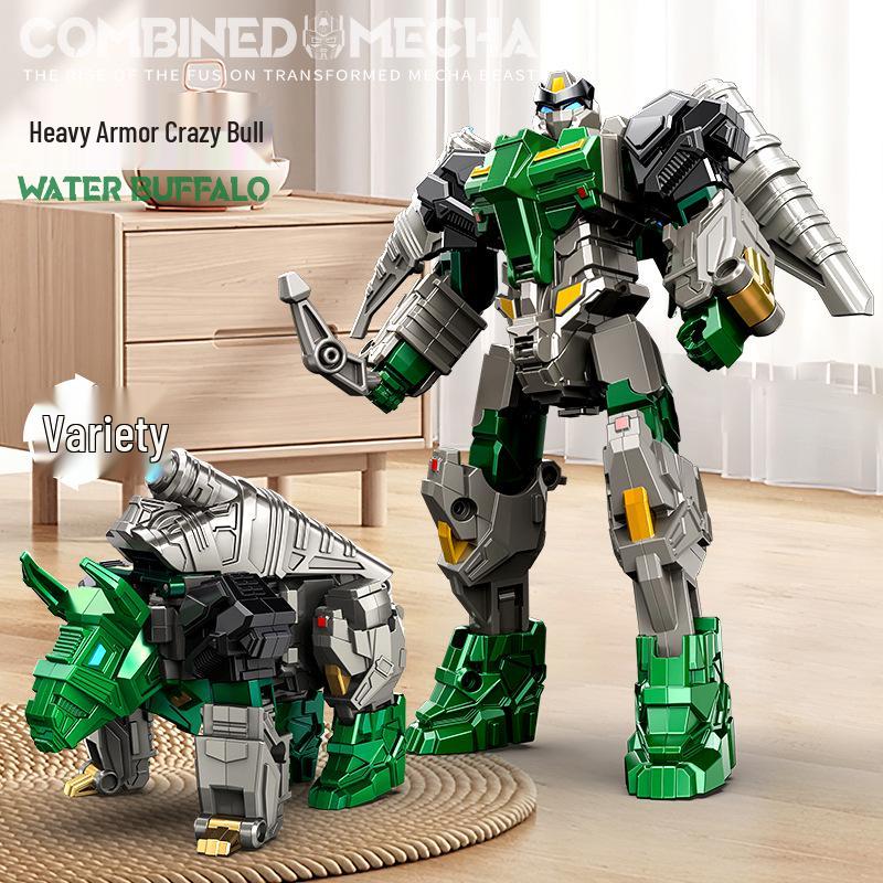 Authentic Alloy Transformable Giant Beast King Mecha 5-in-1 Robot Educational Toy