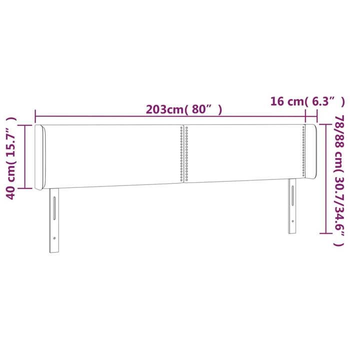 VidaXL LED Headboard Bedroom Furniture Double Bed Accessory Head of Bed Frame Interior Pink 3123167