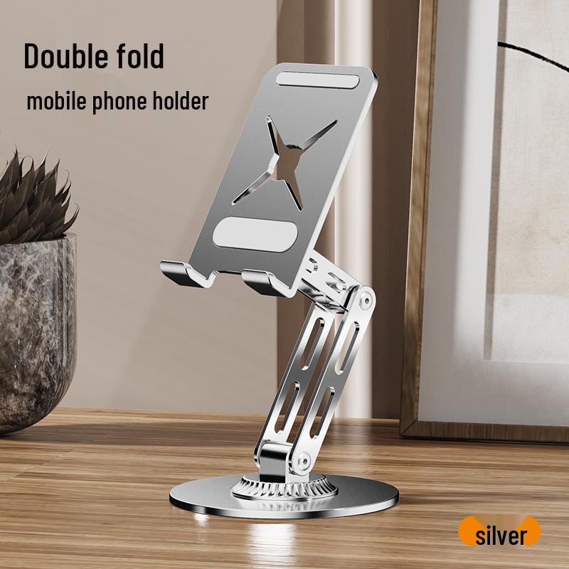 360° Dual-Fold Carbon Steel Phone & Tablet Stand for Multi-functional Use