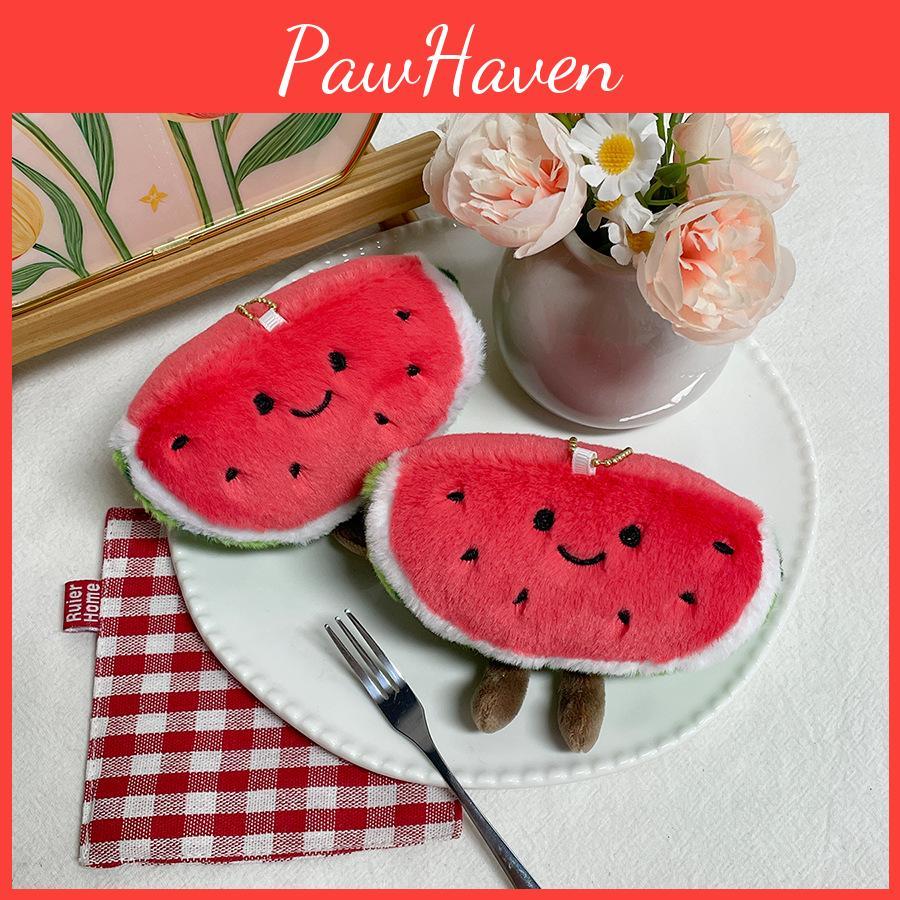 Cute Watermelon Plush Keychain With Pp Cotton Filling For Bag Decoration And Collectors