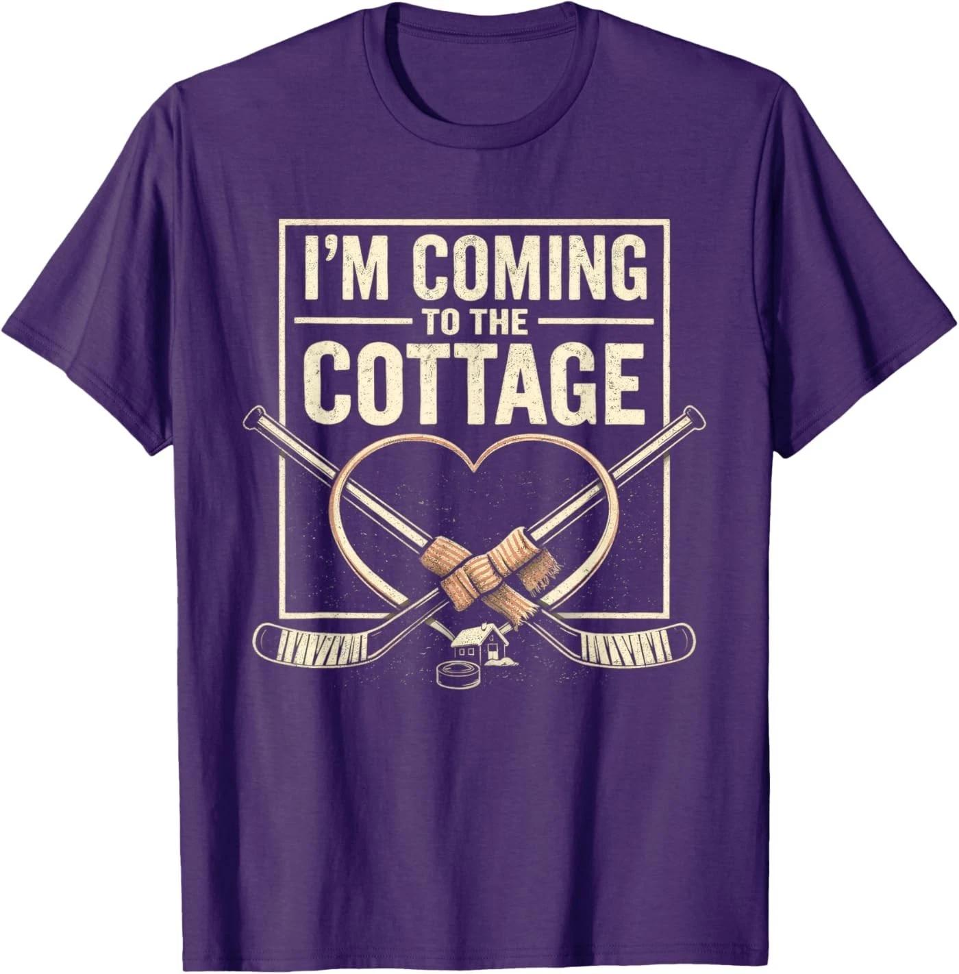 I m Coming to The Cottage Romance Hockey Shirt Couples T-Shirt L