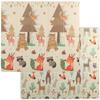 Baby Play Mat, Double Sideded Foldable Kids Crawling Mat, Reversible & Waterproof, Forest Theme