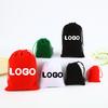 100PCS/Lot Colorful Velvet Drawstring Pouches Custom Logo Multi-Size Jewelry & Candy Storage, Festival Gift Display Packaging